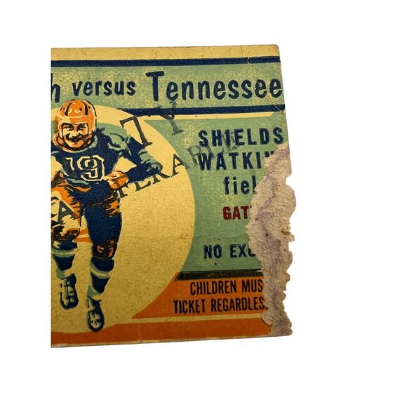 1959 Georgia Tech vs Tennessee Football Ticket Stub Shields-Watkins Field Oct 10 - Picture 7 of 7